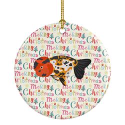 2.8 x 2.8 in. Unisex Ranchu Goldfish Christmas Ceramic Ornament
