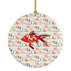2.8 x 2.8 in. Unisex Shubunkin Goldfish Christmas Ceramic Ornament
