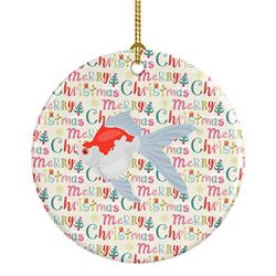 2.8 x 2.8 in. Unisex Tamasaba Goldfish Christmas Ceramic Ornament
