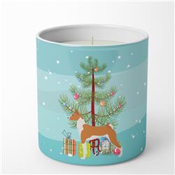 BB2992CDL 3.75 x 3.25 in. Unisex Basenji Merry Christmas Tree 10 oz Decorative Soy Candle
