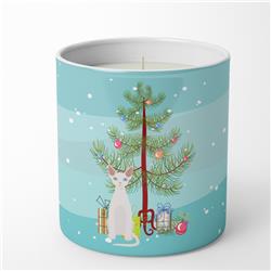 3.75 x 3.25 in. Unisex Devon Rex No.2 Cat Merry Christmas 10 oz Decorative Soy Candle