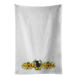 Picture of Carolines Treasures CK2852WTKT 28 x 19 in. Unisex Giant Schnauzer in Sunflowers White Dish Towels Kitchen Towel - Set of 2