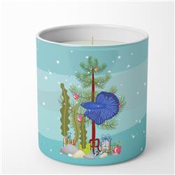 3.75 x 3.25 in. Unisex Delta Tail Betta Fish Merry Christmas 10 oz Decorative Soy Candle