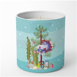 CK4522CDL 3.75 x 3.25 in. Unisex Comb Tail Betta Merry Christmas 10 oz Decorative Soy Candle