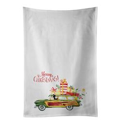 Picture of Carolines Treasures CK2445WTKT 28 x 19 in. Unisex Merry Christmas Border Collie White Dish Towels Kitchen Towel - Set of 2