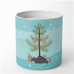 3.75 x 3.25 in. Unisex Black Rat Merry Christmas 10 oz Decorative Soy Candle
