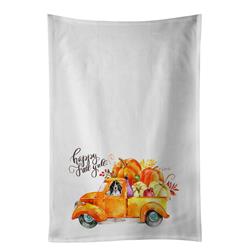 Picture of Carolines Treasures CK2662WTKT 28 x 19 in. Unisex Fall Harvest Black Parti Cocker Spaniel White Dish Towels Kitchen Towel - Set of 2