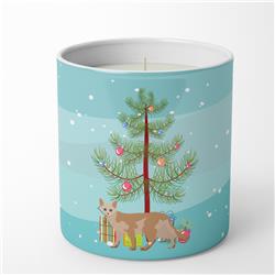 3.75 x 3.25 in. Unisex Devon Rex No.3 Cat Merry Christmas 10 oz Decorative Soy Candle