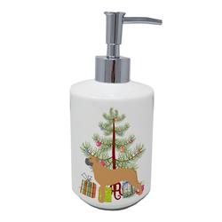 7 x 3.5 in. Unisex Bullmastiff Merry Christmas Tree Ceramic Soap Dispenser