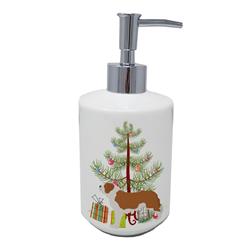7 x 3.5 in. Unisex Saint Bernard Merry Christmas Tree Ceramic Soap Dispenser