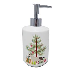 7 x 3.5 in. Unisex Bull Terrier Merry Christmas Tree Ceramic Soap Dispenser