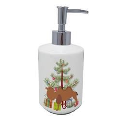 7 x 3.5 in. Unisex Bactrian Camel Christmas Ceramic Soap Dispenser, Teal