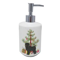 7 x 3.5 in. Unisex Affenpinscher Christmas Tree Ceramic Soap Dispenser