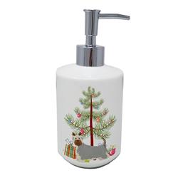 CK3443SOAP 7 x 3.5 in. Unisex Australian Silky Terrier Christmas Tree Ceramic Soap Dispenser