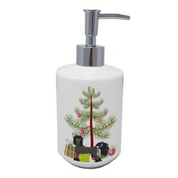 7 x 3.5 in. Unisex Chinese Crested Christmas Tree Ceramic Soap Dispenser