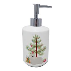 7 x 3.5 in. Unisex Coton de Tulear Christmas Tree Ceramic Soap Dispenser