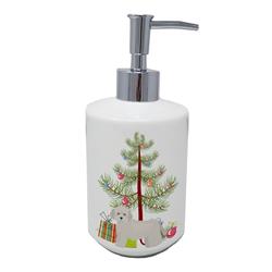 7 x 3.5 in. Unisex Cyprus Poodle Christmas Tree Ceramic Soap Dispenser