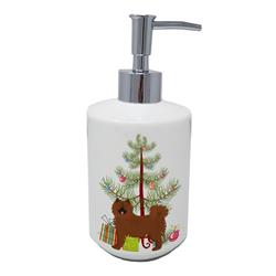 7 x 3.5 in. Unisex Eurasier or Eurasian dog Christmas Tree Ceramic Soap Dispenser