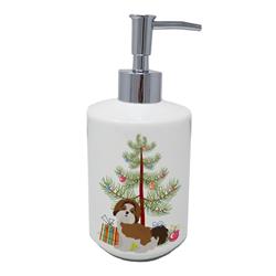 7 x 3.5 in. Unisex Imperial Shih Tzu Christmas Tree Ceramic Soap Dispenser