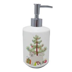 7 x 3.5 in. Unisex Italian Spitz Christmas Tree Ceramic Soap Dispenser