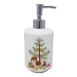 7 x 3.5 in. Unisex Mal-Shi Christmas Tree Ceramic Soap Dispenser