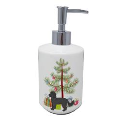 7 x 3.5 in. Unisex Black Maltipoo Christmas Tree Ceramic Soap Dispenser