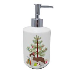 CK3867SOAP 7 x 3.5 in. Unisex Sheepadoodle Christmas Tree Ceramic Soap Dispenser