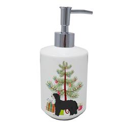 7 x 3.5 in. Unisex Black Sheepadoodle Christmas Tree Ceramic Soap Dispenser