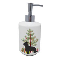 7 x 3.5 in. Unisex Briard Merry Christmas Tree Ceramic Soap Dispenser