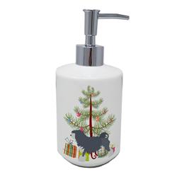 7 x 3.5 in. Unisex Lowchen Merry Christmas Tree Ceramic Soap Dispenser