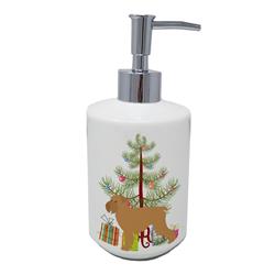 7 x 3.5 in. Unisex Brussels Griffon Merry Christmas Tree Ceramic Soap Dispenser