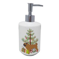 7 x 3.5 in. Unisex Pug Merry Christmas Tree Ceramic Soap Dispenser