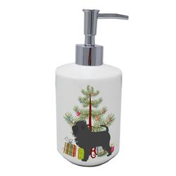 7 x 3.5 in. Unisex Affenpinscher Merry Christmas Tree Ceramic Soap Dispenser