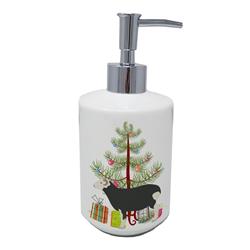 7 x 3.5 in. Unisex Herwick Sheep Christmas Ceramic Soap Dispenser, Teal