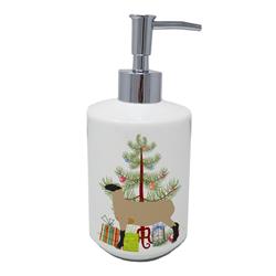 7 x 3.5 in. Unisex Hampshire Down Sheep Christmas Ceramic Soap Dispenser, Teal