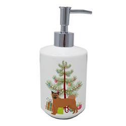 7 x 3.5 in. Unisex Chow Shepherd Christmas Tree Ceramic Soap Dispenser