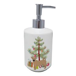 7 x 3.5 in. Unisex Tan Jug Christmas Tree Ceramic Soap Dispenser