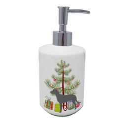 7 x 3.5 in. Unisex Irish Wolfhound Merry Christmas Tree Ceramic Soap Dispenser