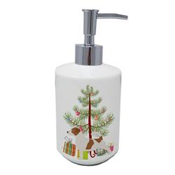 BB2925SOAP 7 x 3.5 in. Unisex Jack Russell Terrier Merry Christmas Tree Ceramic Soap Dispenser