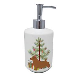 7 x 3.5 in. Unisex Norfolk Terrier Merry Christmas Tree Ceramic Soap Dispenser