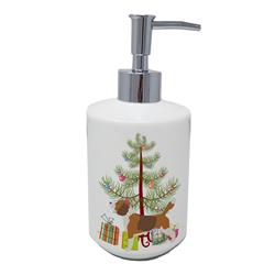 7 x 3.5 in. Unisex Beagle Merry Christmas Tree Ceramic Soap Dispenser