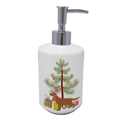 7 x 3.5 in. Unisex English Cocker Spaniel Merry Christmas Tree Ceramic Soap Dispenser