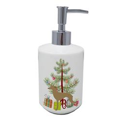 BB2932SOAP 7 x 3.5 in. Unisex Italian Greyhound Merry Christmas Tree Ceramic Soap Dispenser
