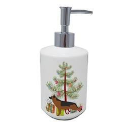 BB2942SOAP 7 x 3.5 in. Unisex German Shepherd Merry Christmas Tree Ceramic Soap Dispenser
