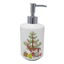 7 x 3.5 in. Unisex Guanaco Christmas Ceramic Soap Dispenser, Teal