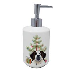 7 x 3.5 in. Unisex Christmas Tree & Saint Bernard Ceramic Soap Dispenser