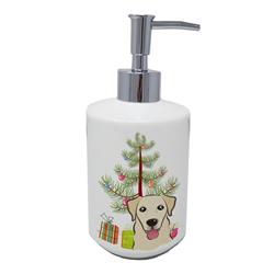 7 x 3.5 in. Unisex Christmas Tree & Golden Retriever Ceramic Soap Dispenser