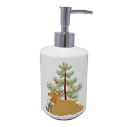BB2904SOAP 7 x 3.5 in. Unisex Cocker Spaniel Merry Christmas Tree Ceramic Soap Dispenser