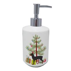 BB2905SOAP 7 x 3.5 in. Unisex Toy Fox Terrier Merry Christmas Tree Ceramic Soap Dispenser