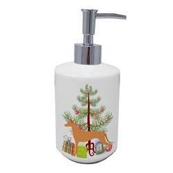 7 x 3.5 in. Unisex Pharaoh Hound Merry Christmas Tree Ceramic Soap Dispenser